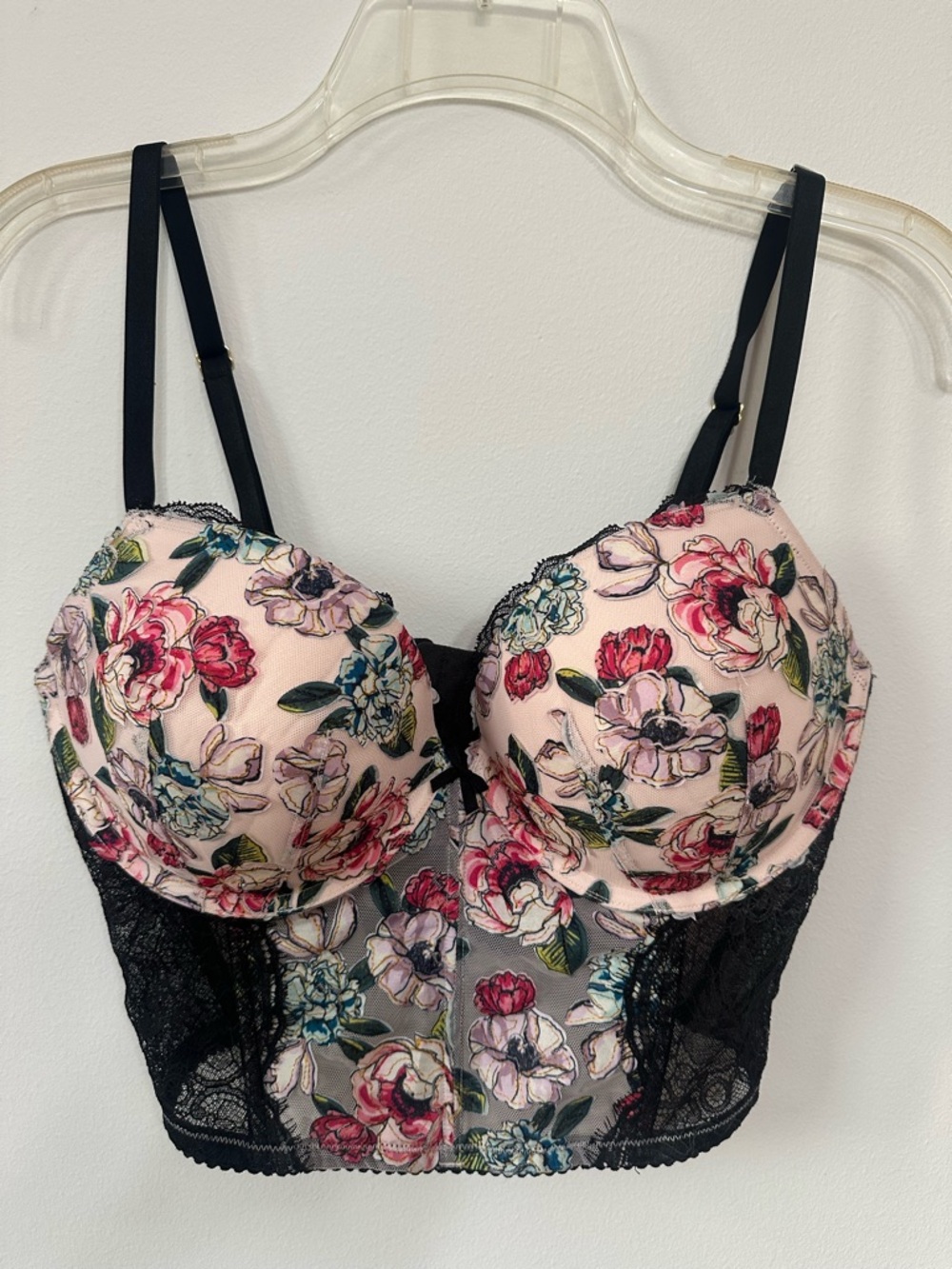 Victoria's Secret Very Sexy floral corset bra Embroidered & Lace 36D